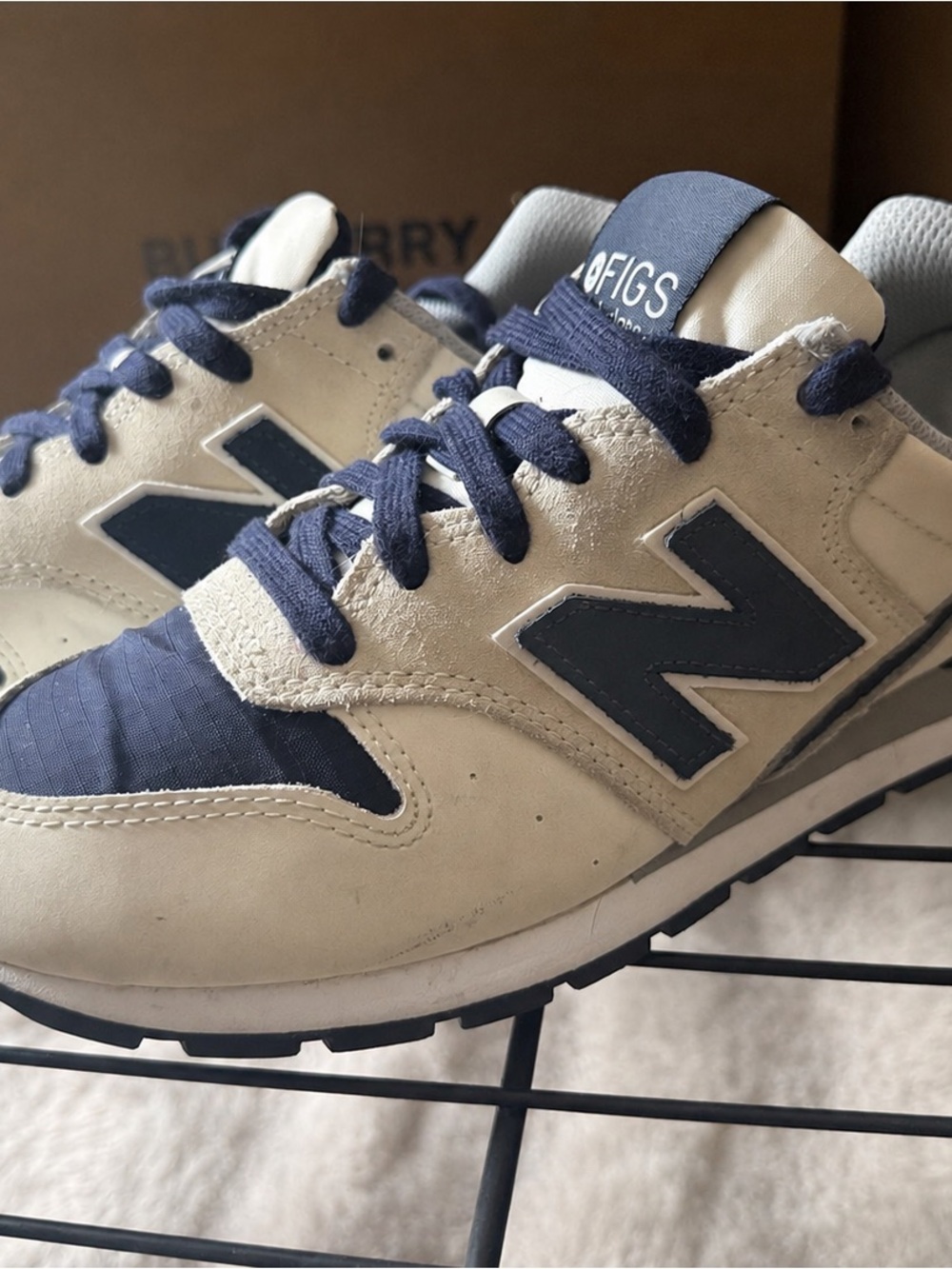 New Balance Beige and Navy Men's Sneakers